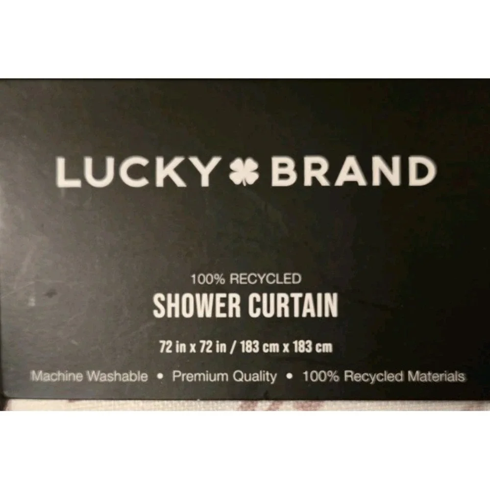 Lucky Brand Shower Curtain Watercolor Meadow Flowers Clover Medallion 72x72 NEW